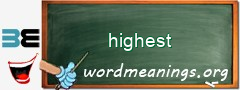 WordMeaning blackboard for highest